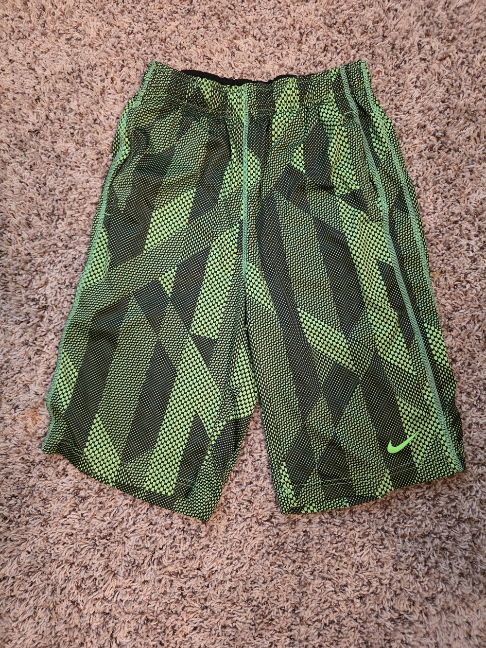 Nike Green Black Geometric Athletic Shorts